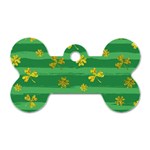 St Patricks Golden Shamrocks Dog Tag Bone (One Side)