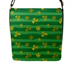 St Patricks Golden Shamrocks Flap Closure Messenger Bag (L)