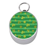 St Patricks Golden Shamrocks Silver Compass (Mini)