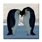 Emperor penguin kiss ceramic wall tile / Tile Coaster / Tile trivet