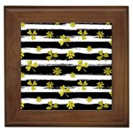 st patricks black white clover Framed Tile