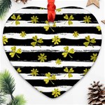 st patricks black white clover Ornament (Heart)