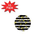 st patricks black white clover 1  Mini Button (10 pack) 