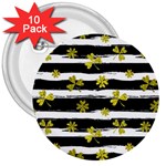 st patricks black white clover 3  Button (10 pack)