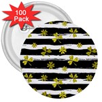 st patricks black white clover 3  Button (100 pack)