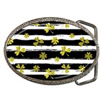 st patricks black white clover Belt Buckle