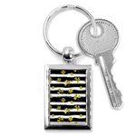 st patricks black white clover Key Chain (Rectangle)