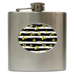 st patricks black white clover Hip Flask (6 oz)