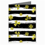 st patricks black white clover Greeting Card