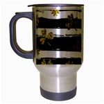 st patricks black white clover Travel Mug (Silver Gray)