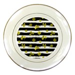 st patricks black white clover Porcelain Plate