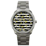 st patricks black white clover Sport Metal Watch