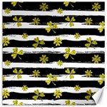 st patricks black white clover Canvas 12  x 12 