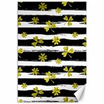 st patricks black white clover Canvas 12  x 18 