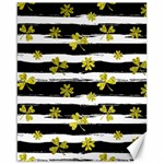 st patricks black white clover Canvas 16  x 20 