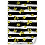 st patricks black white clover Canvas 24  x 36 