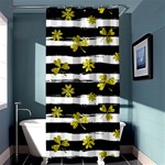 st patricks black white clover Shower Curtain 36  x 72  (Stall)