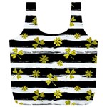 st patricks black white clover Full Print Recycle Bag (XL)