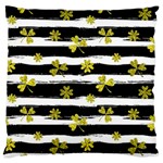 st patricks black white clover Large Flano Cushion Case (Two Sides)