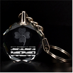 st patricks black white clover Clover 3D Engraving Circle Key Chain