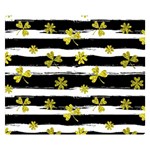 st patricks black white clover Double Sided Flano Blanket (Small)