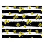 st patricks black white clover Double Sided Flano Blanket (Large)