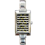 st patricks black white clover Rectangle Italian Charm Watch