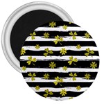 st patricks black white clover 3  Magnet