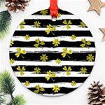 st patricks black white clover Ornament (Round)