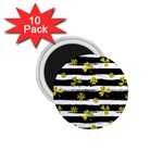 st patricks black white clover 1.75  Magnet (10 pack) 