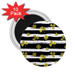 st patricks black white clover 2.25  Magnet (10 pack)