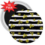 st patricks black white clover 3  Magnet (10 pack)