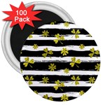 st patricks black white clover 3  Magnet (100 pack)