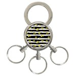 st patricks black white clover 3-Ring Key Chain