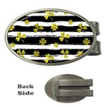 st patricks black white clover Money Clip (Oval)