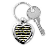 st patricks black white clover Key Chain (Heart)