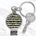 st patricks black white clover Nail Clippers Key Chain