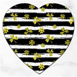 st patricks black white clover Jigsaw Puzzle (Heart)