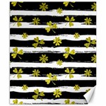 st patricks black white clover Canvas 8  x 10 