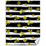 st patricks black white clover Canvas 12  x 16 