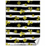 st patricks black white clover Canvas 18  x 24 