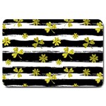 st patricks black white clover Large Doormat