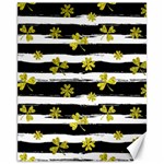 st patricks black white clover Canvas 11  x 14 