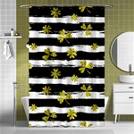 st patricks black white clover Shower Curtain 48  x 72  (Small)