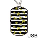 st patricks black white clover Dog Tag USB Flash (Two Sides)