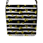 st patricks black white clover Flap Closure Messenger Bag (L)