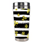 st patricks black white clover Stainless Steel Travel Tumbler