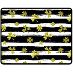 st patricks black white clover Double Sided Fleece Blanket (Medium)