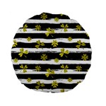 st patricks black white clover Standard 15  Premium Flano Round Cushion 