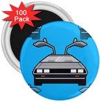 blue Delorean 3  Magnet (100 pack)